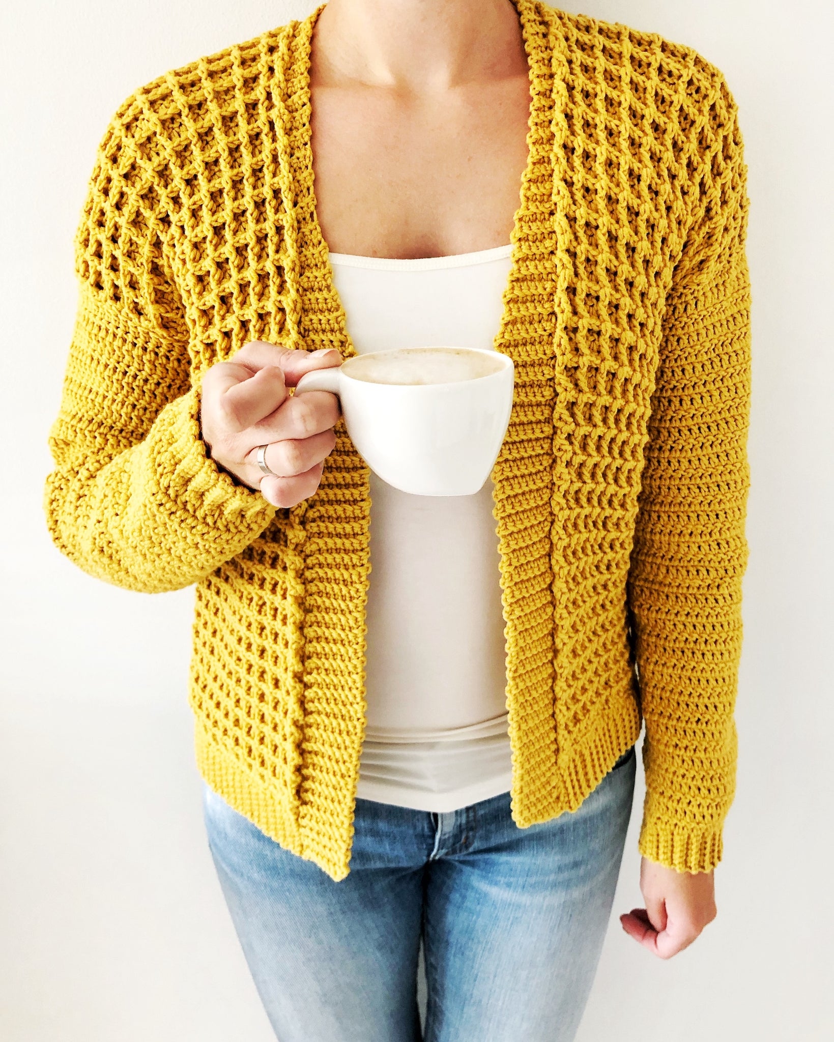 Honey Waffle Cardigan Crochet PDF Pattern by Emilia Johansson