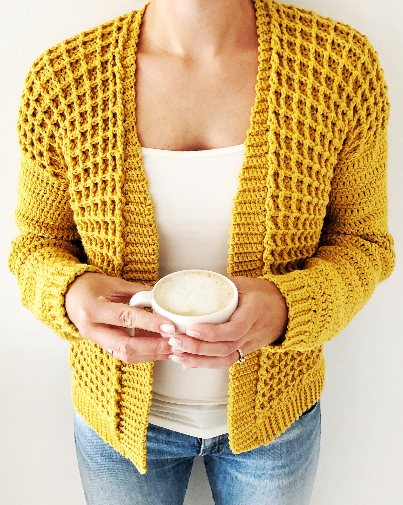 Honey Waffle Cardigan Crochet PDF Pattern by Emilia Johansson