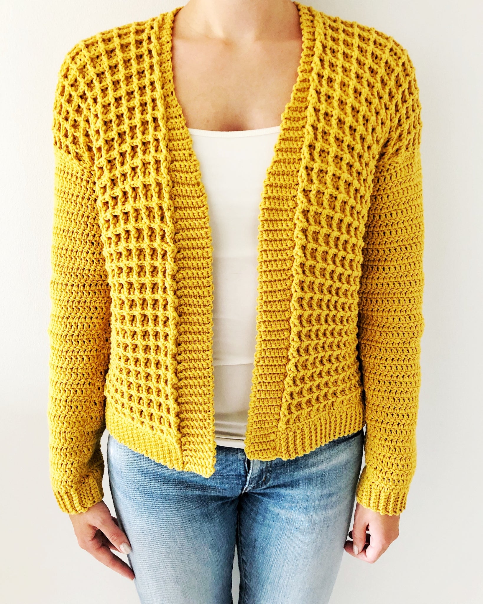 Honey Waffle Cardigan Crochet PDF Pattern by Emilia Johansson