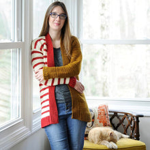 Load image into Gallery viewer, Stripe Blocked Cardigan PDF Crochet Pattern by Mary Beth Cryan
