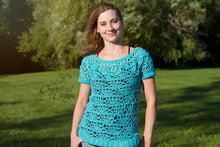 Load image into Gallery viewer, Radiant Tee Crochet PDF Pattern by Crystal Bucholz
