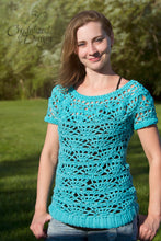 Load image into Gallery viewer, Radiant Tee Crochet PDF Pattern by Crystal Bucholz
