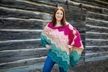 Load image into Gallery viewer, Lacy Waves Poncho PDF Crochet Pattern by Kaila Osborn

