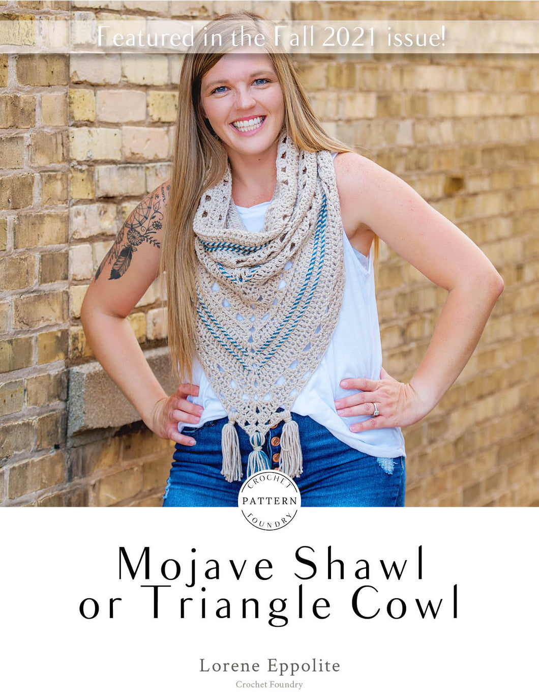 Mojave Shawl/Triangle Cowl Crochet PDF Pattern by Lorene Eppolite