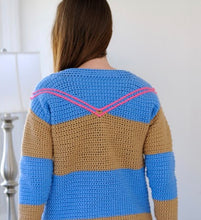 Load image into Gallery viewer, Draw the Line Cable Sweater Crochet Pattern by Mary Beth Cryan

