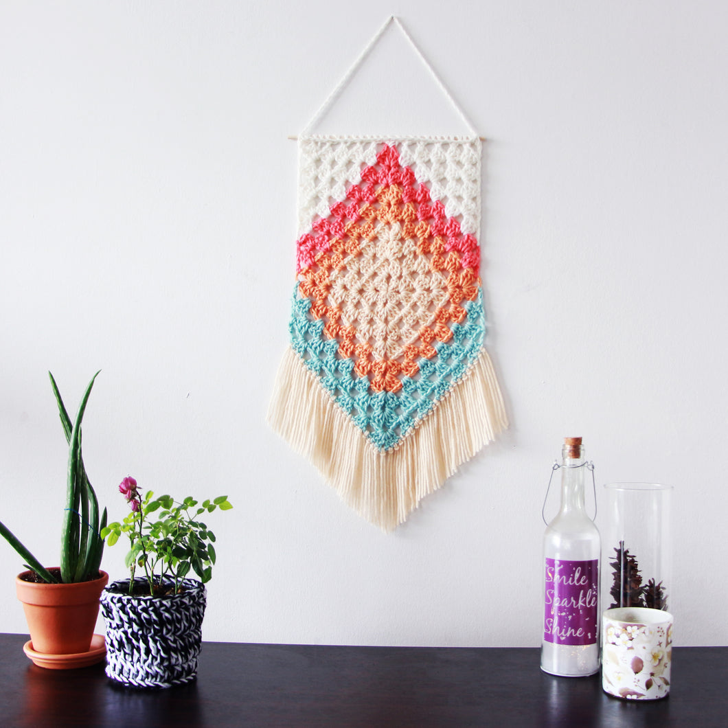 Boho Wall Hanging - Seascape Crochet PDF Pattern by Valerie Rodrigues