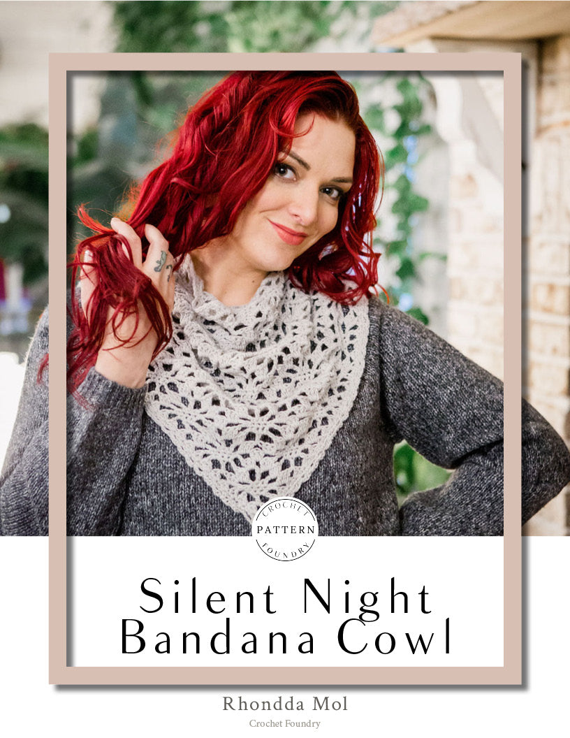 Silent Night Bandana Cowl Crochet PDF Pattern by Rhondda Mol