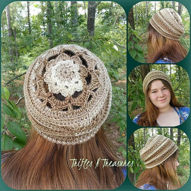 Starflower Slouch Hat PDF Crochet Pattern by Tera Kulling