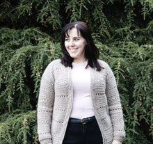 Load image into Gallery viewer, Toasted Marshmallow Cardigan PDF Crochet Pattern by Jessica Herr
