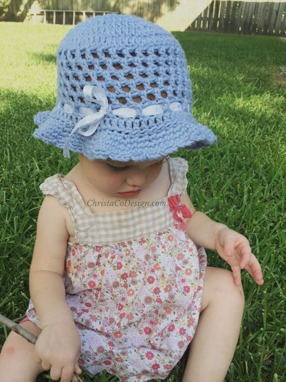 Simple Summer Sun Hat Crochet Pattern by Crystal Marin