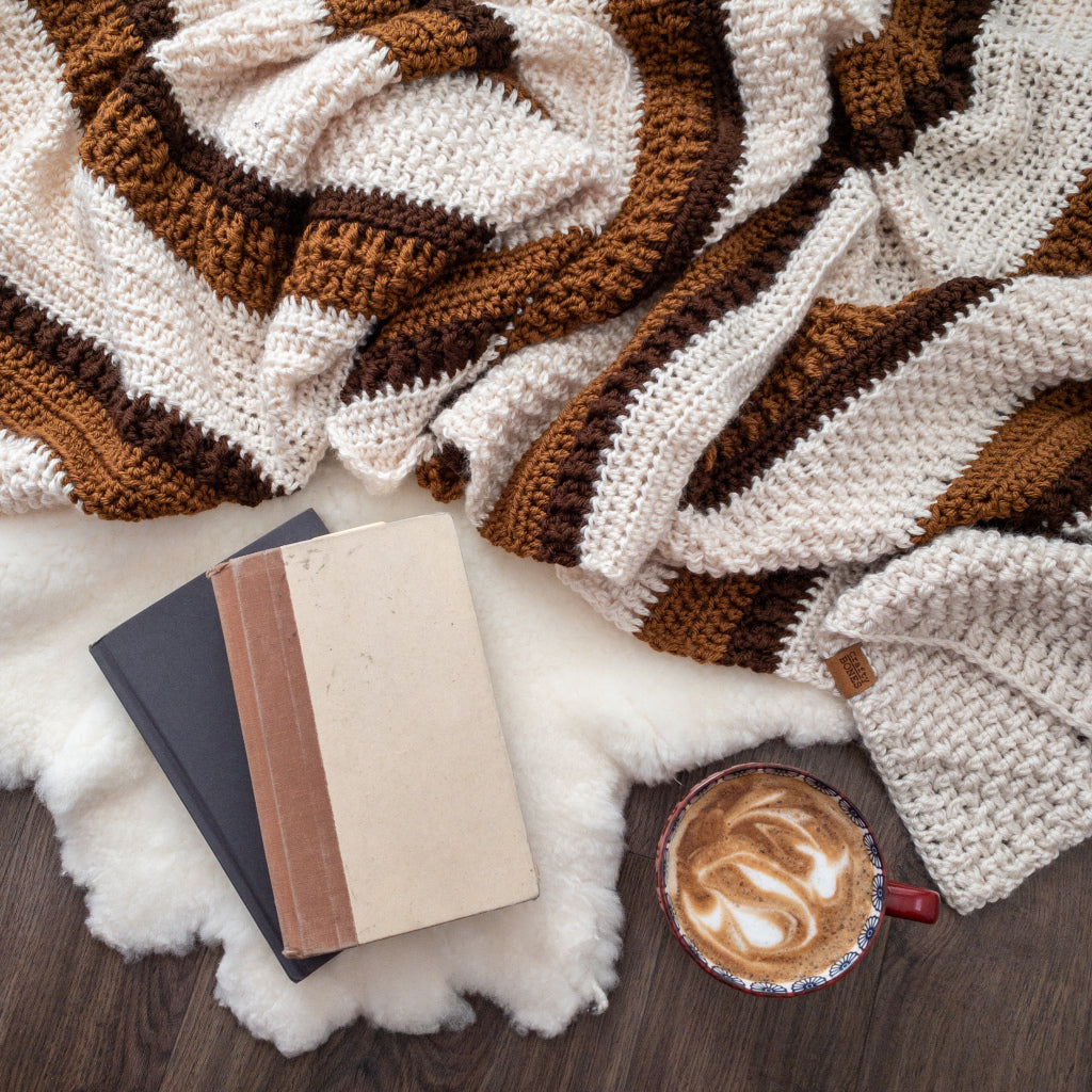 Caramel Latte Blanket PDF Crochet Pattern by Leanna Haughian