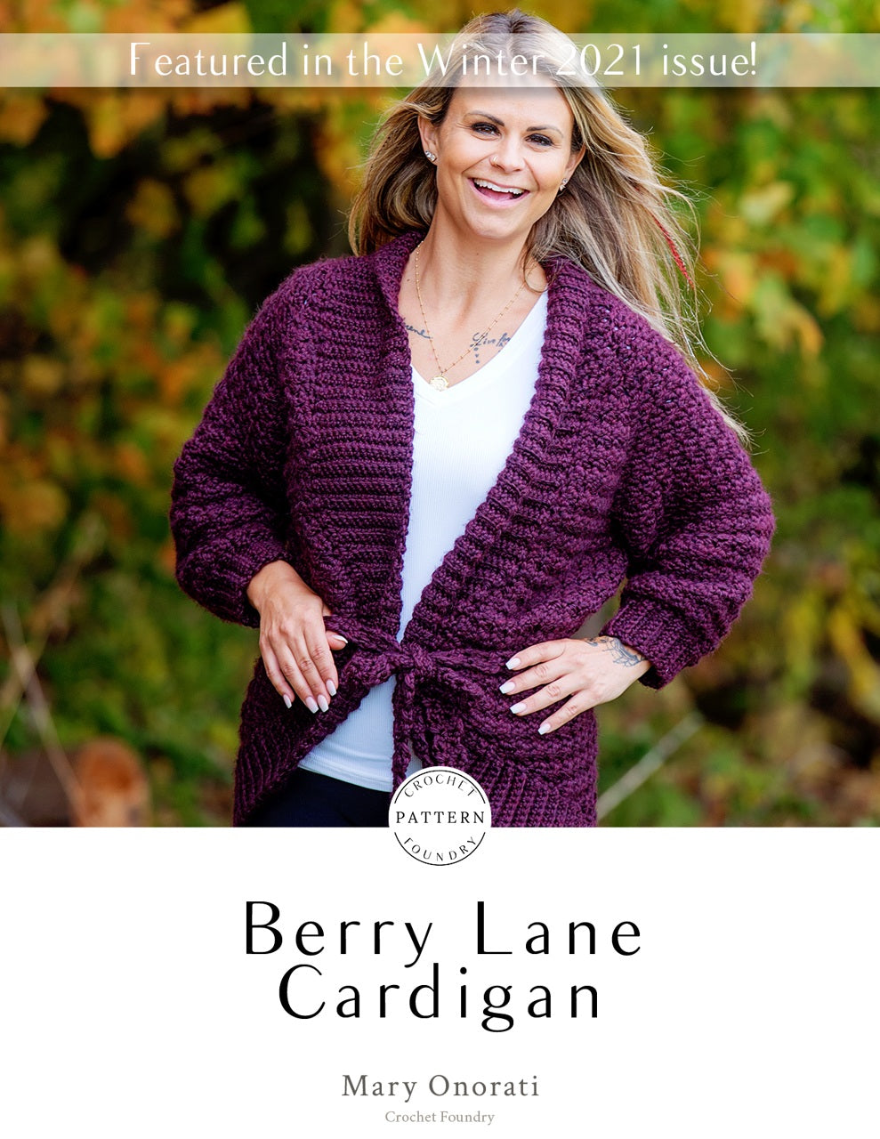 Berry Lane Cardigan Crochet PDF Pattern by Mary Onorati