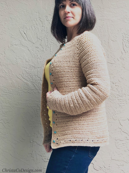 Spring Cardi Crochet Pattern by Crystal Marin