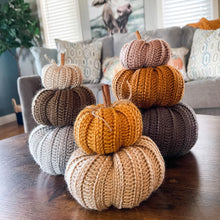 Load image into Gallery viewer, Country Harvest Ribbed Pumpkins PDF Crochet Pattern by Michelle Moore
