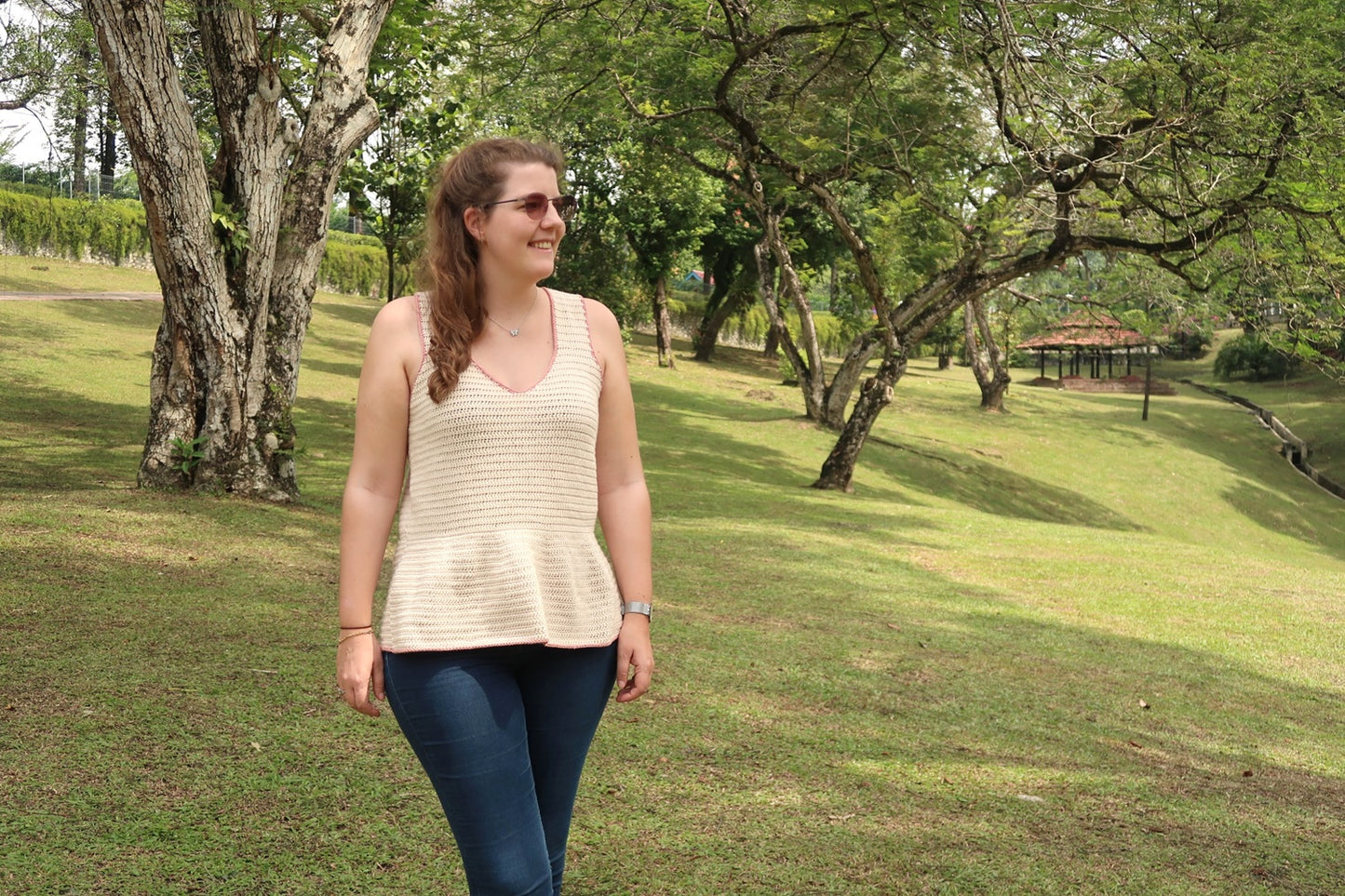 Peplum Summer Top Crochet Pattern by Hortense Maskens