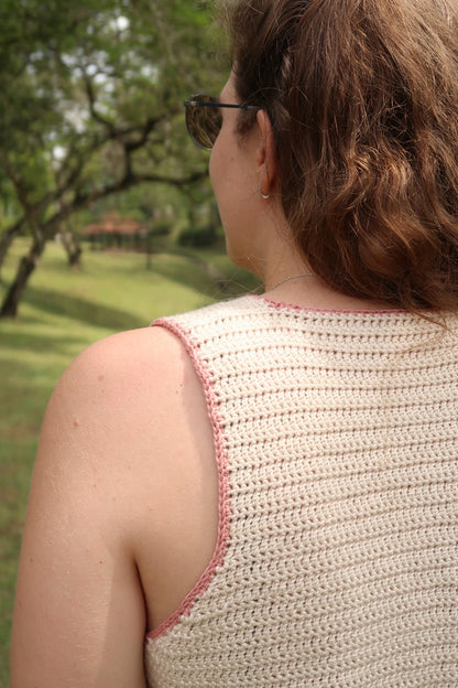 Peplum Summer Top Crochet Pattern by Hortense Maskens