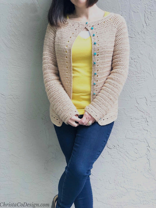 Spring Cardi Crochet Pattern by Crystal Marin