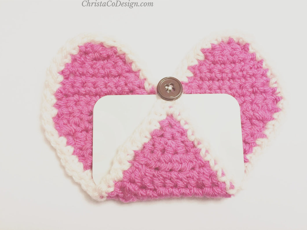 Heart Gift Card Holder Crochet Pattern by Crystal Marin