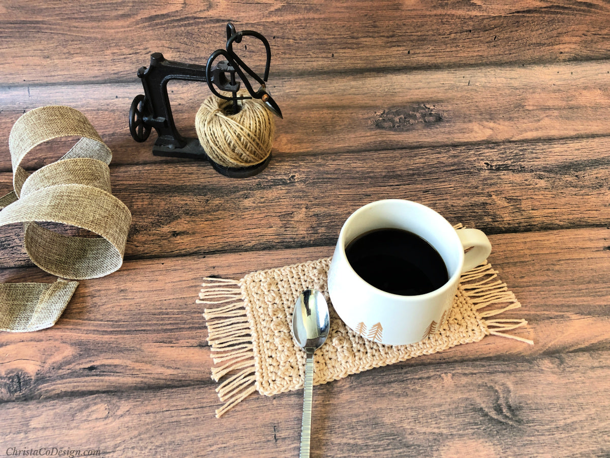 Caffe Mug Rug Crochet Pattern by Crystal Marin