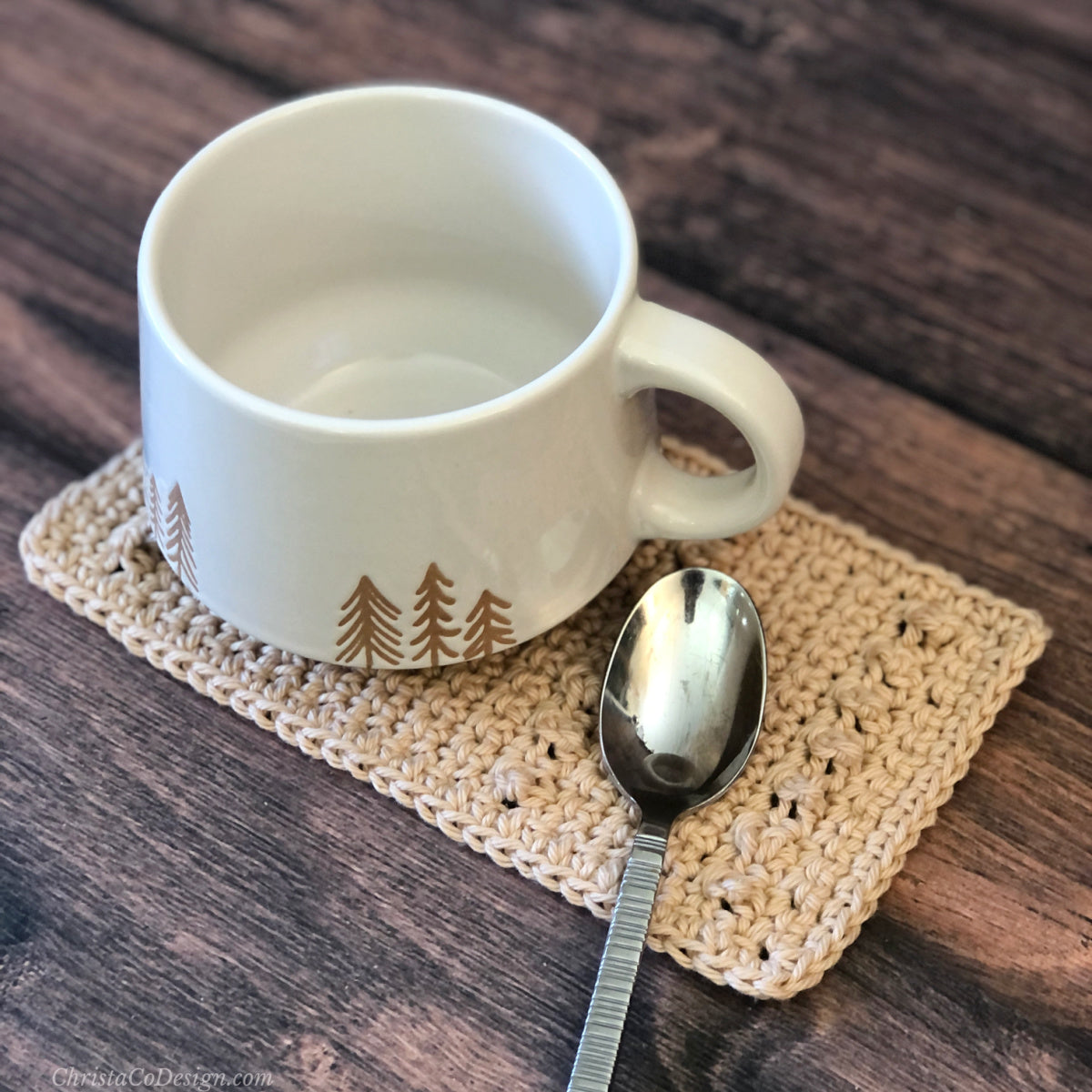 Caffe Mug Rug Crochet Pattern by Crystal Marin
