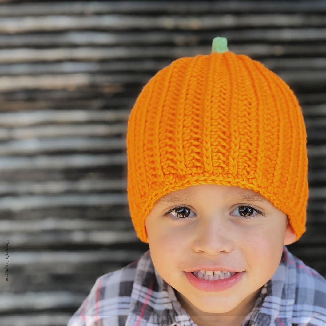 Ribbed Pumpkin Hat Crochet PDF Pattern by Crystal Marin