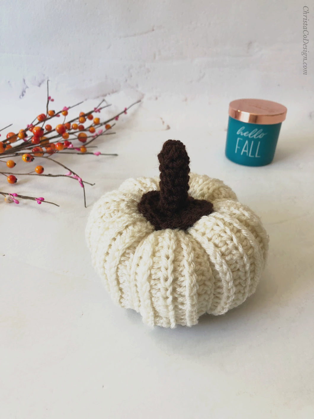 Ribbed Crochet Pumpkin Crochet PDF Pattern by Crystal Marin