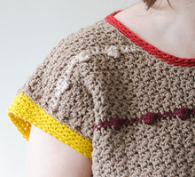 Load image into Gallery viewer, Lean Into Bobbles Tee PDF Crochet Pattern by Mary Beth Cryan
