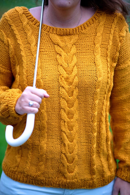 Easy Cable Sweater KNITTING PDF Pattern by Hortense Maskens