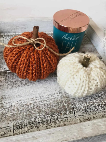 Easy Ribbed Pumpkin Knit Pattern by Crystal Marin