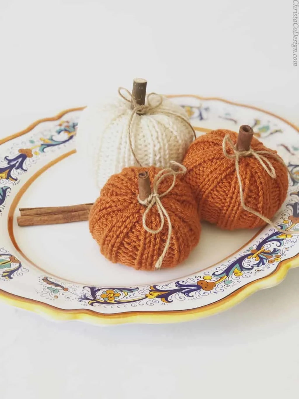 Easy Ribbed Pumpkin Knit Pattern by Crystal Marin