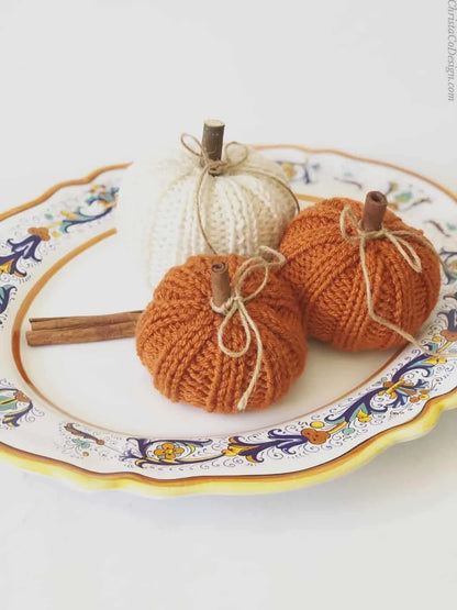 Easy Ribbed Pumpkin Knit Pattern by Crystal Marin