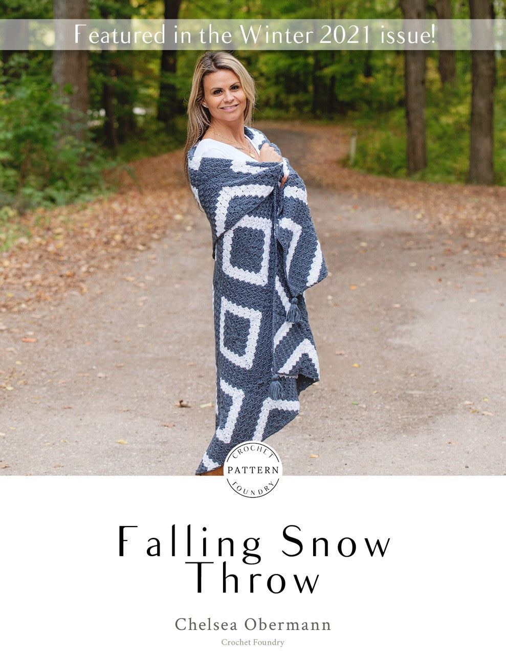 Falling Snow Throw Crochet PDF Pattern by Chelsea Obermann
