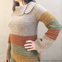 Load image into Gallery viewer, Heather Sweater Crochet PDF Pattern by Crystal Marin
