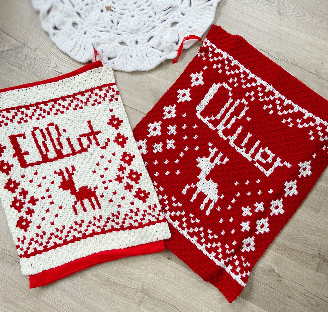 c2c Christmas Blanket Crochet PDF Pattern by Hannah Cross