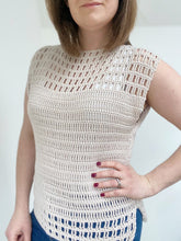 Load image into Gallery viewer, Eyelet Lace Tee Crochet PDF Pattern by Hannah Cross
