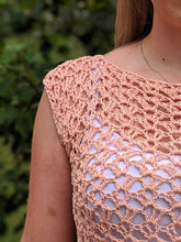 Load image into Gallery viewer, Marielle Lace Tee PDF Crochet Pattern by Pam Stark
