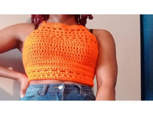 Load image into Gallery viewer, Crochet see through halter top PDF Crochet Pattern by Helena Mathias
