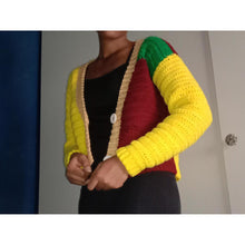 Load image into Gallery viewer, Crochet color block cardigan PDF Crochet Pattern by Helena Mathias
