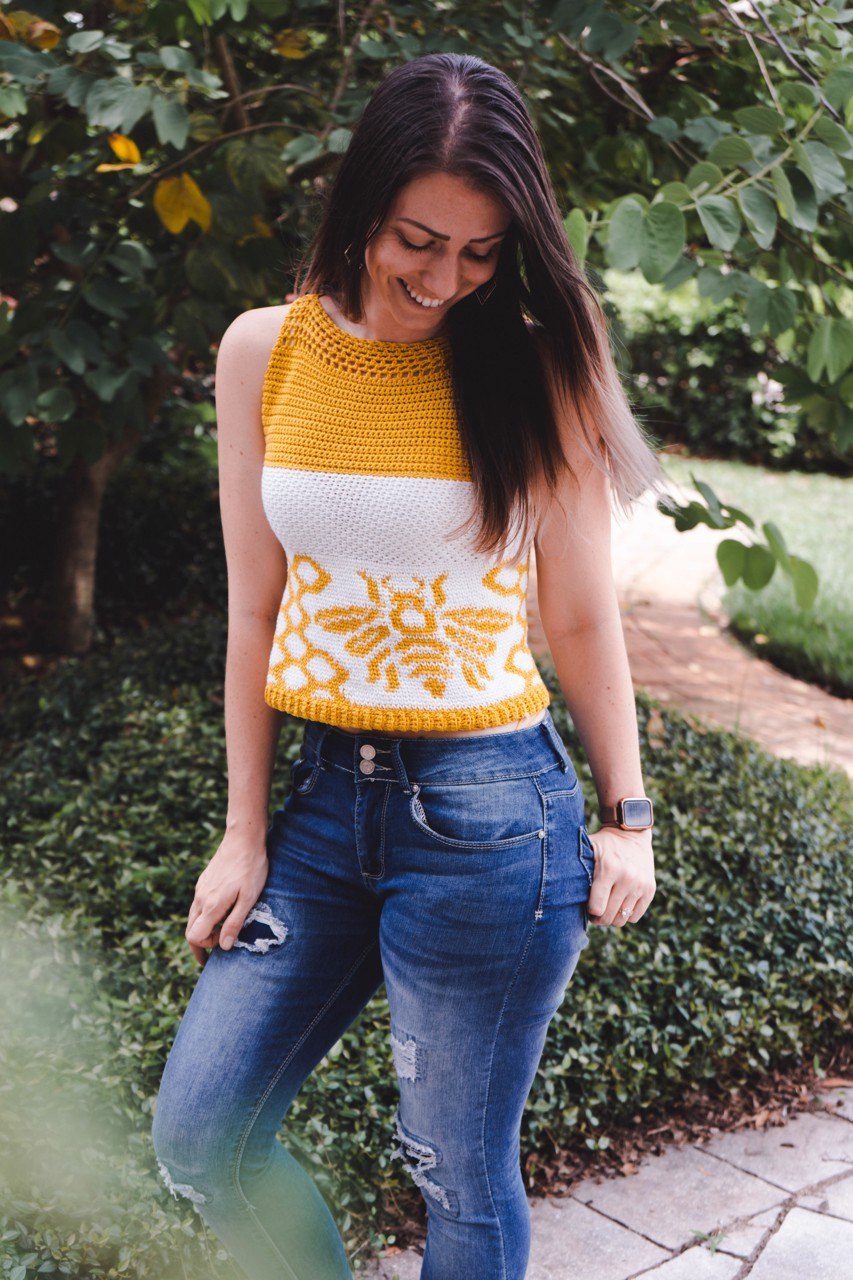 Queen Bee Tank Top Crochet PDF Pattern by Briana Kepner
