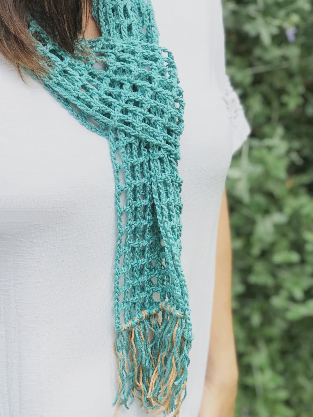 Skinny Summer Scarf Crochet Pattern by Crystal Marin