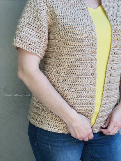 Spring Cardi Crochet Pattern by Crystal Marin