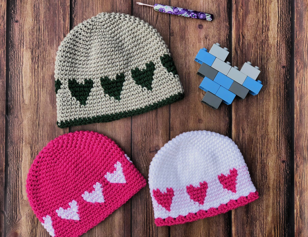 Sweetheart Hat Crochet Pattern by Crystal Marin