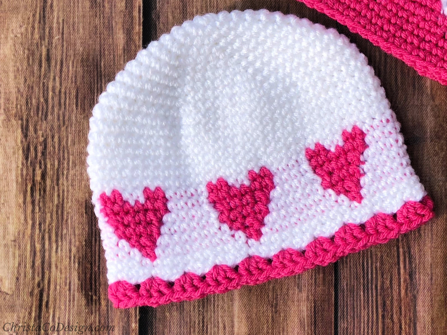 Sweetheart Hat Crochet Pattern by Crystal Marin