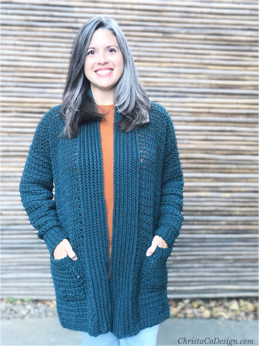 Hygge Homebody Cardigan Crochet Pattern by Crystal Marin